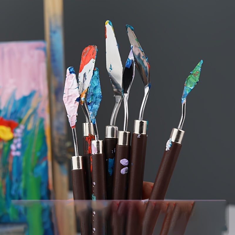 7-Piece Stainless Steel Palette Knife Set – For Painting and Mixing Colors