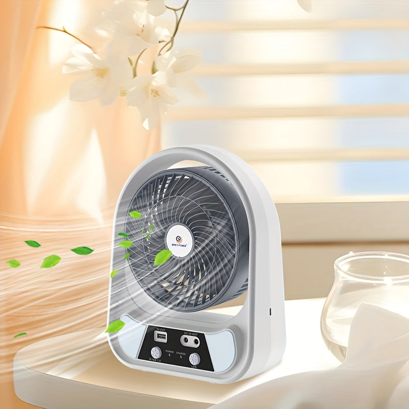 Portable Solar-Powered Fan and Night Light – Multifunctional and Rechargeable