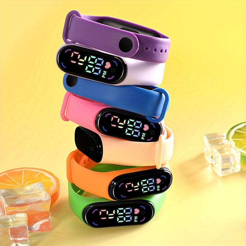 Glow-in-the-Dark Children's Watch - Colorful LED Display and Sporty Design