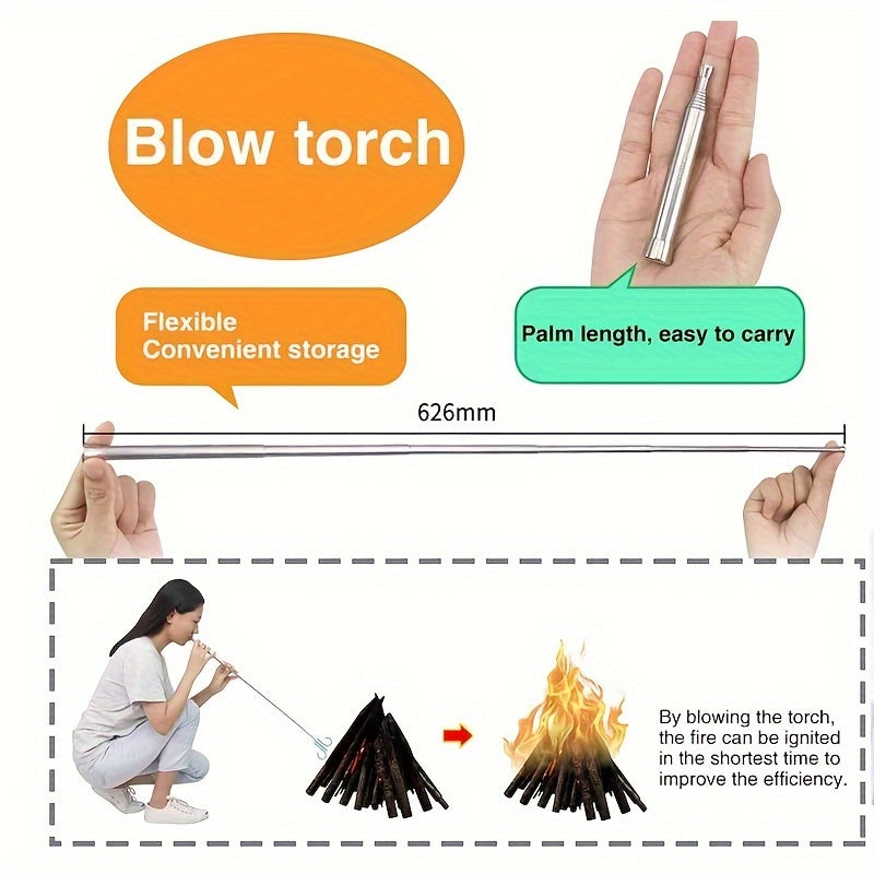 Telescopic Fire Blower Pipe - Handy and Durable for Outdoor Fire