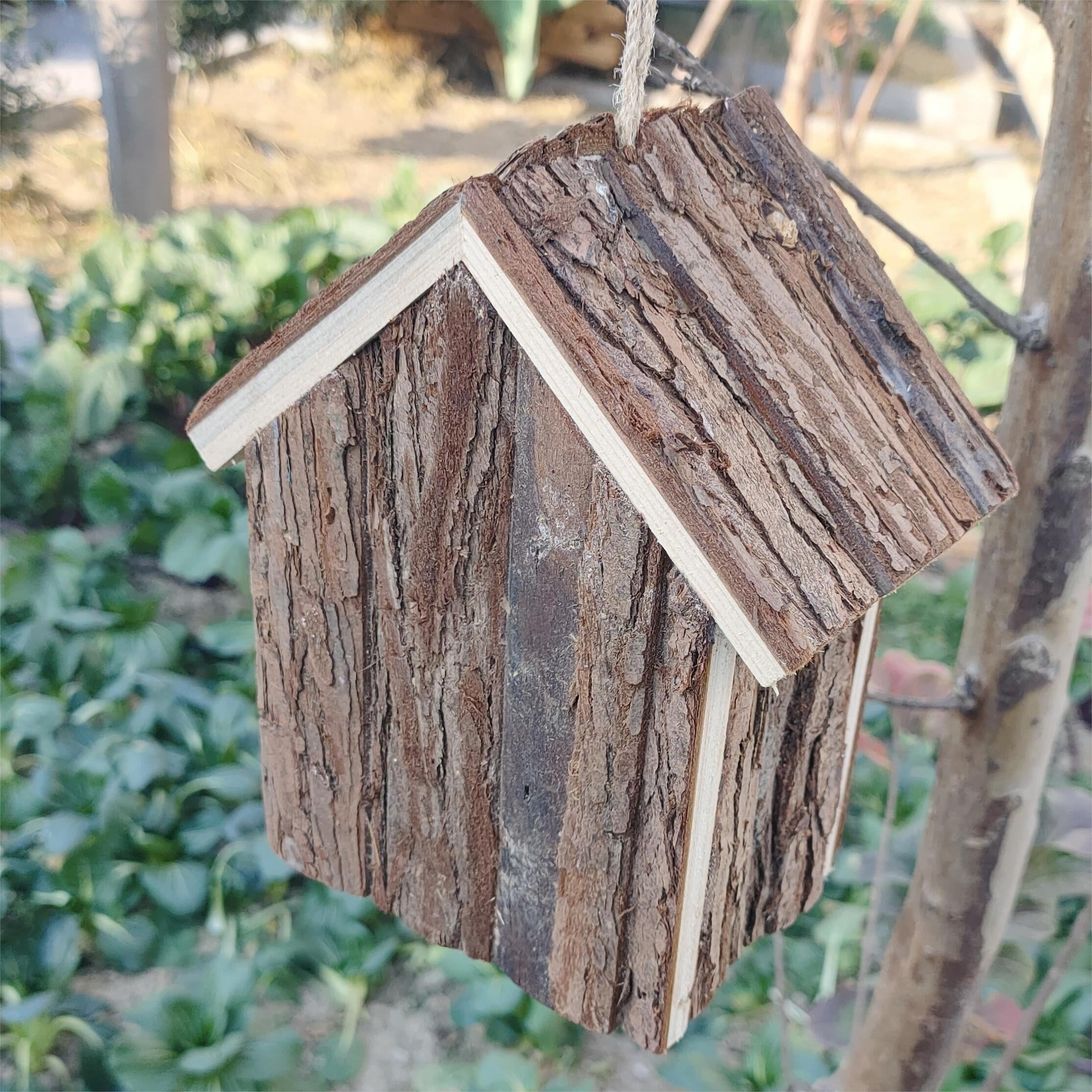 Rustic Wooden Birdhouse – Cozy Home for Garden Birds