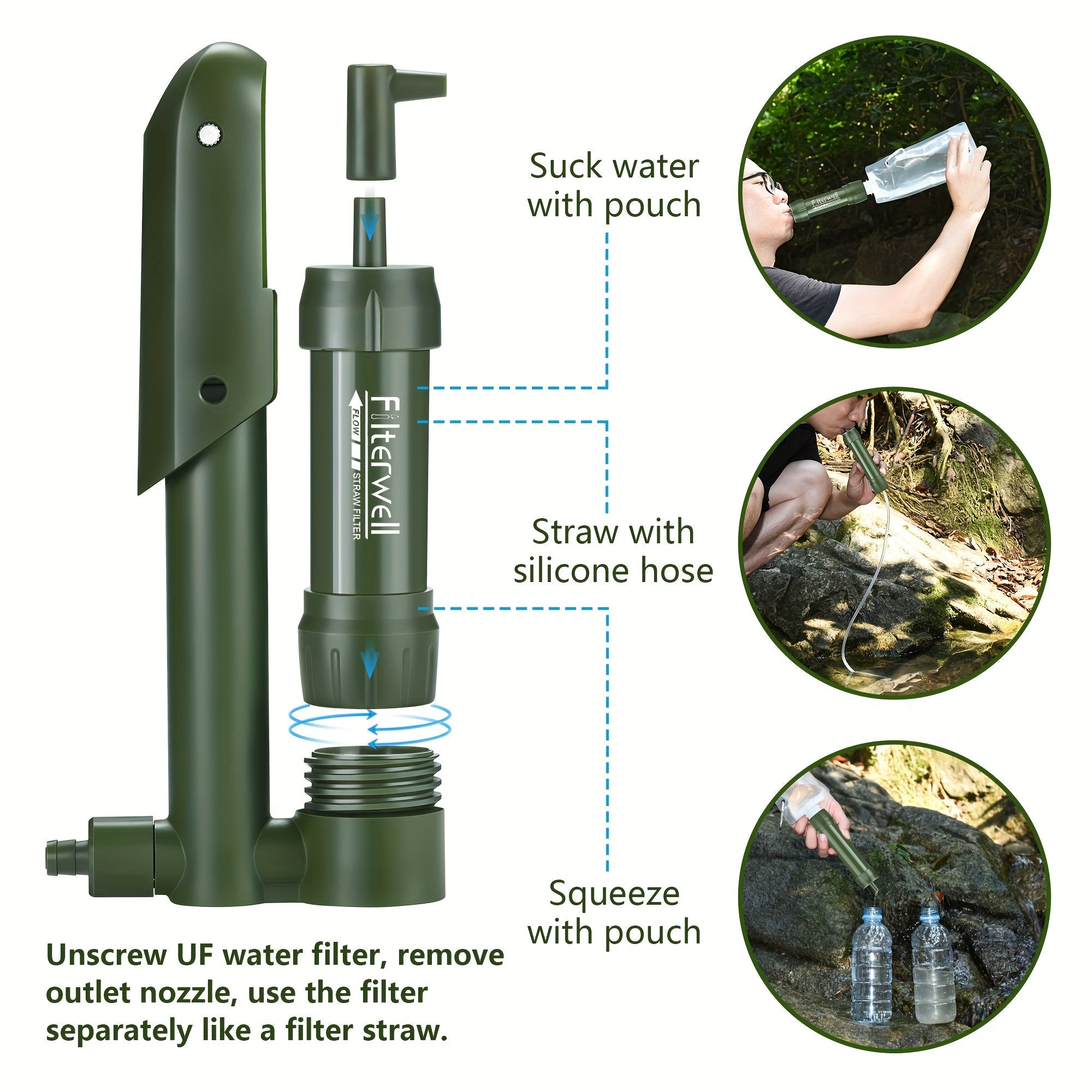 Practical Pocket Water Filter – Essential for Camping and Adventures