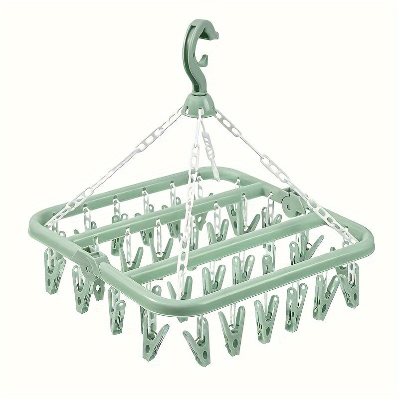 Foldable Drying Rack with Clips – Space-Saving and Practical for Small Laundry