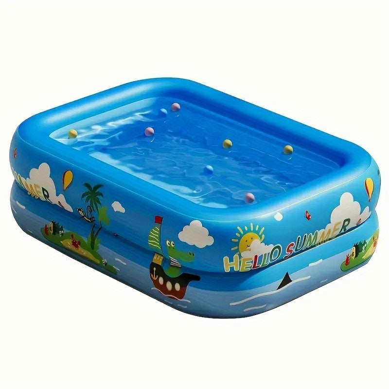 Ocean Splash Inflatable Kids’ Pool – Thick PVC for Backyard Fun