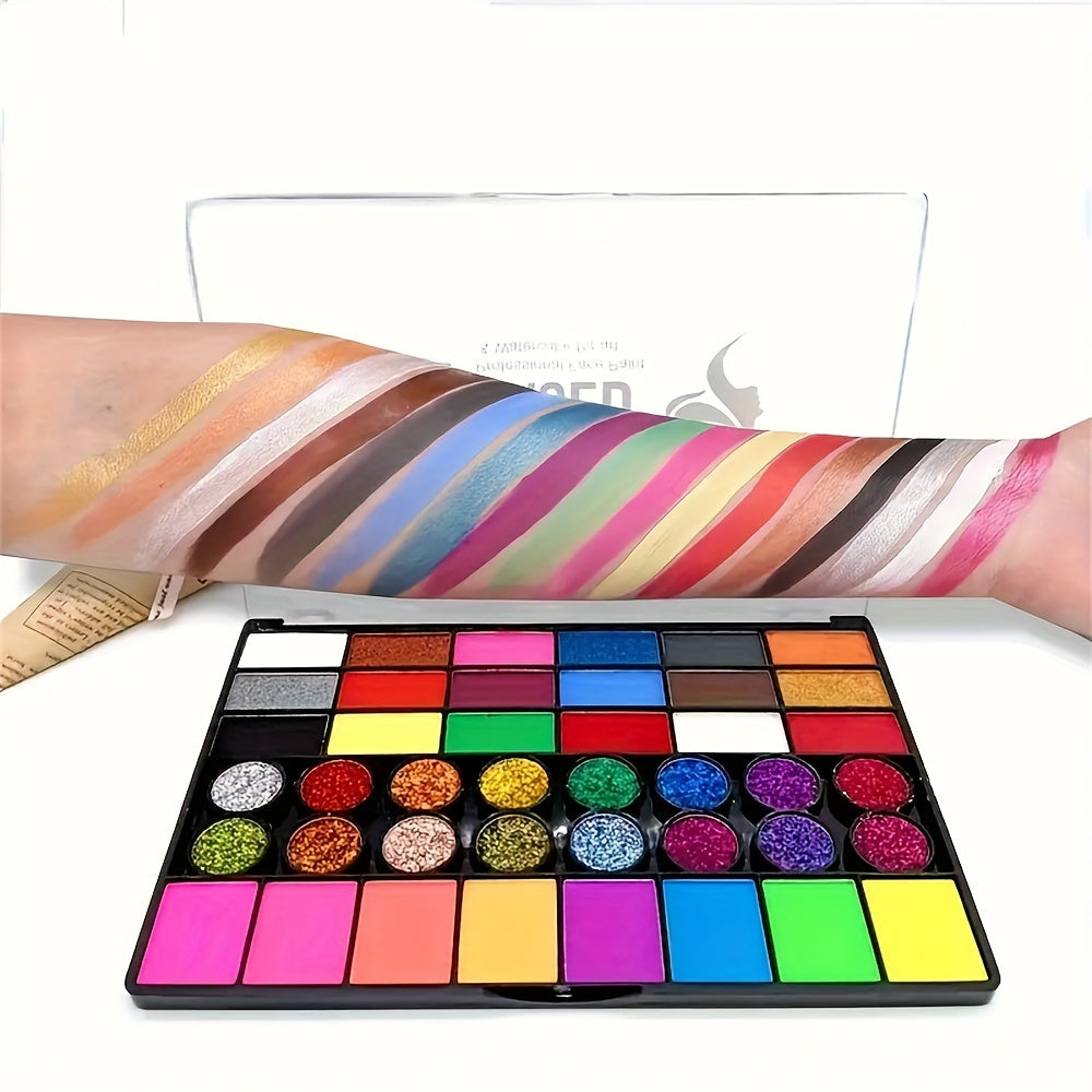 42-Color Water-Based Face and Body Paint Set – Perfect for Creative Art and Painting