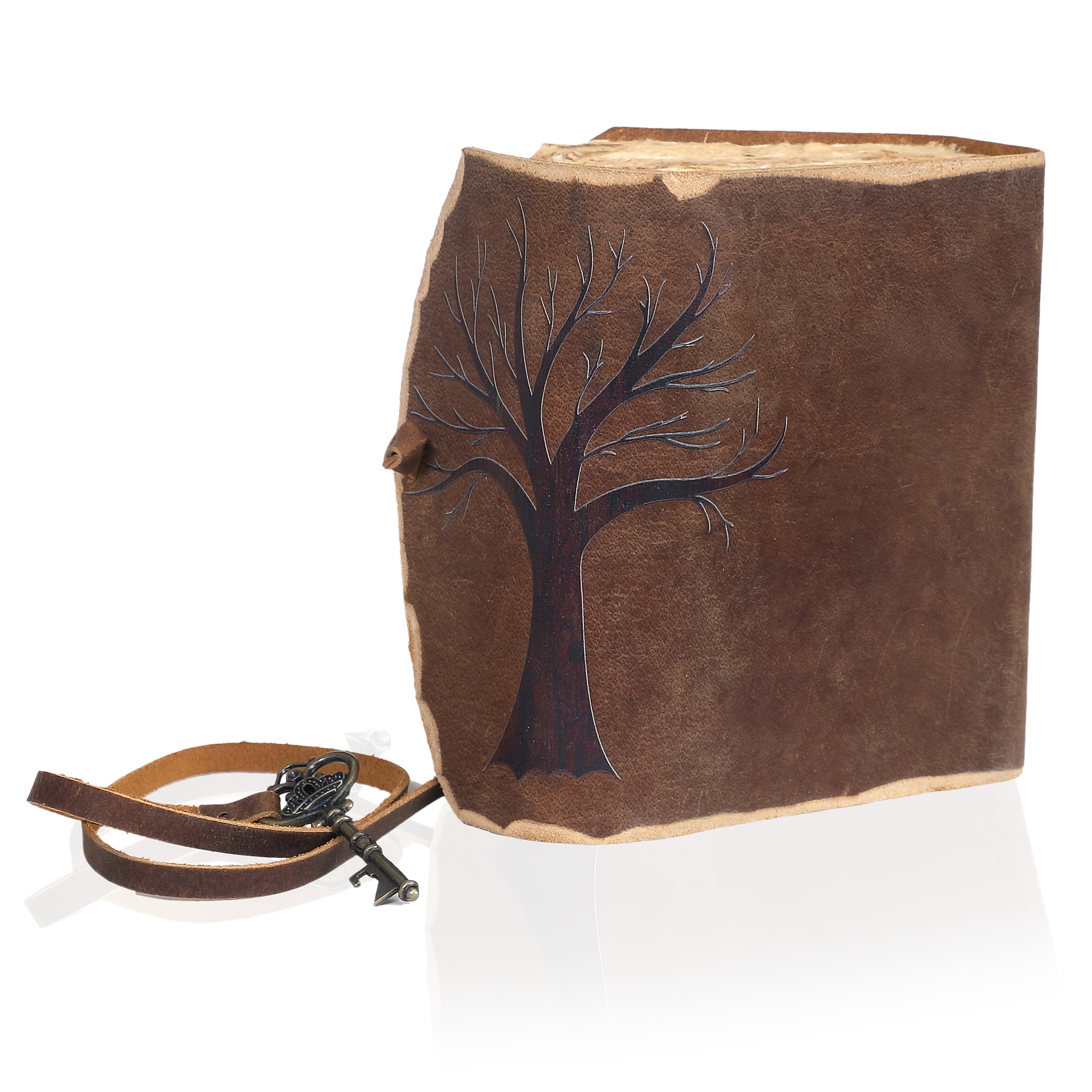 Handmade Vintage Notebook with Leather Look and Key Closure – For Creative Minds
