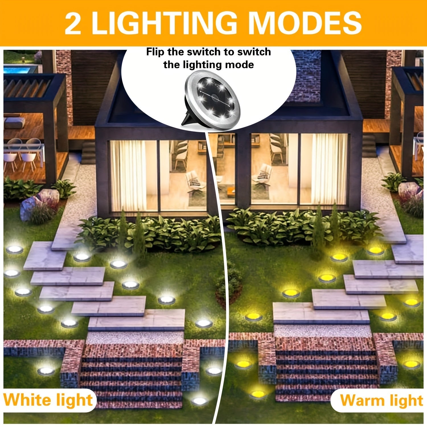 Solar Ground Spot Lighting – Geometric Stainless Steel Design for Gardens and Paths