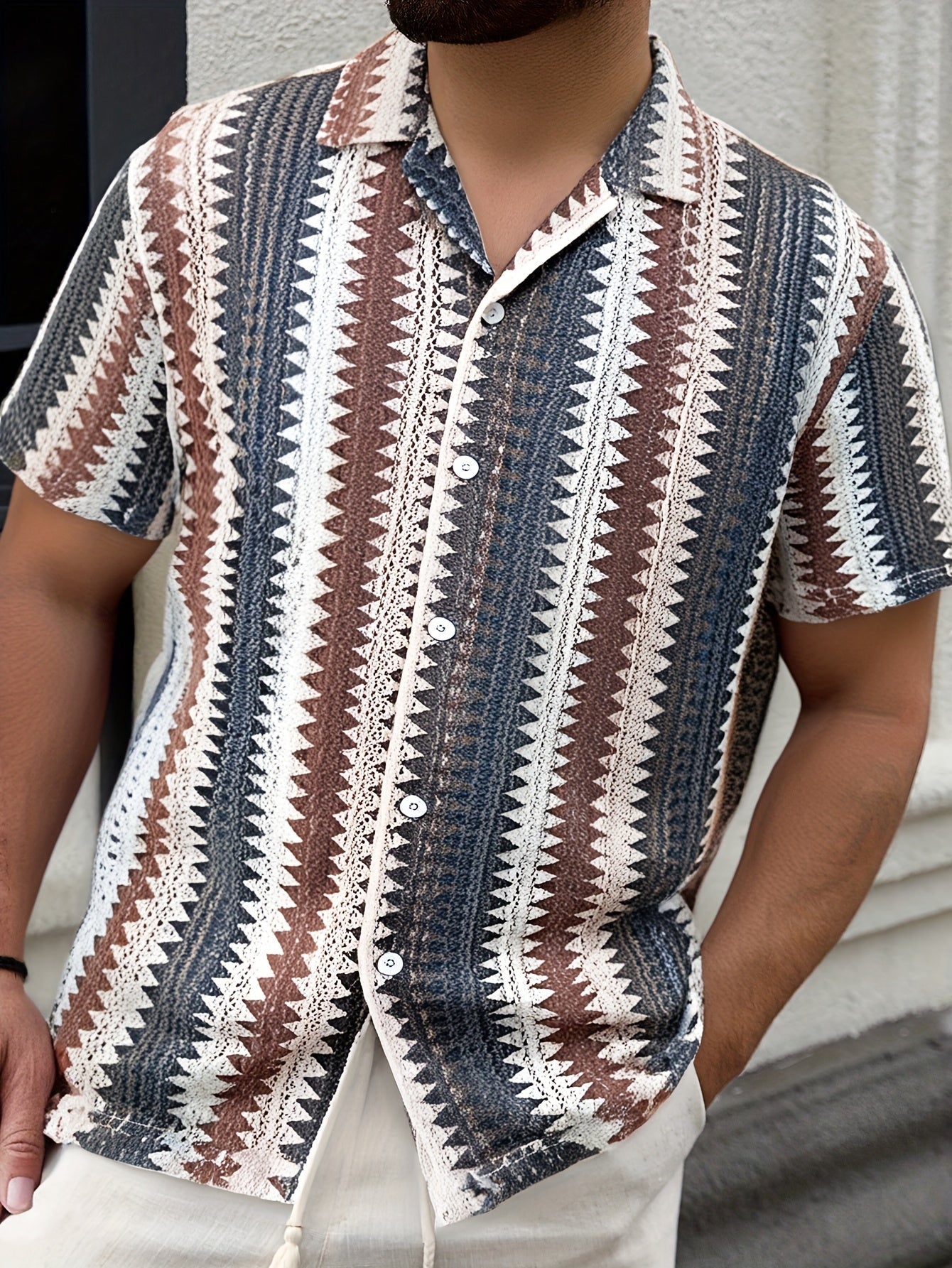 Men's Summer Casual Short Sleeve Shirt – Woven Fabric for a Fresh Look