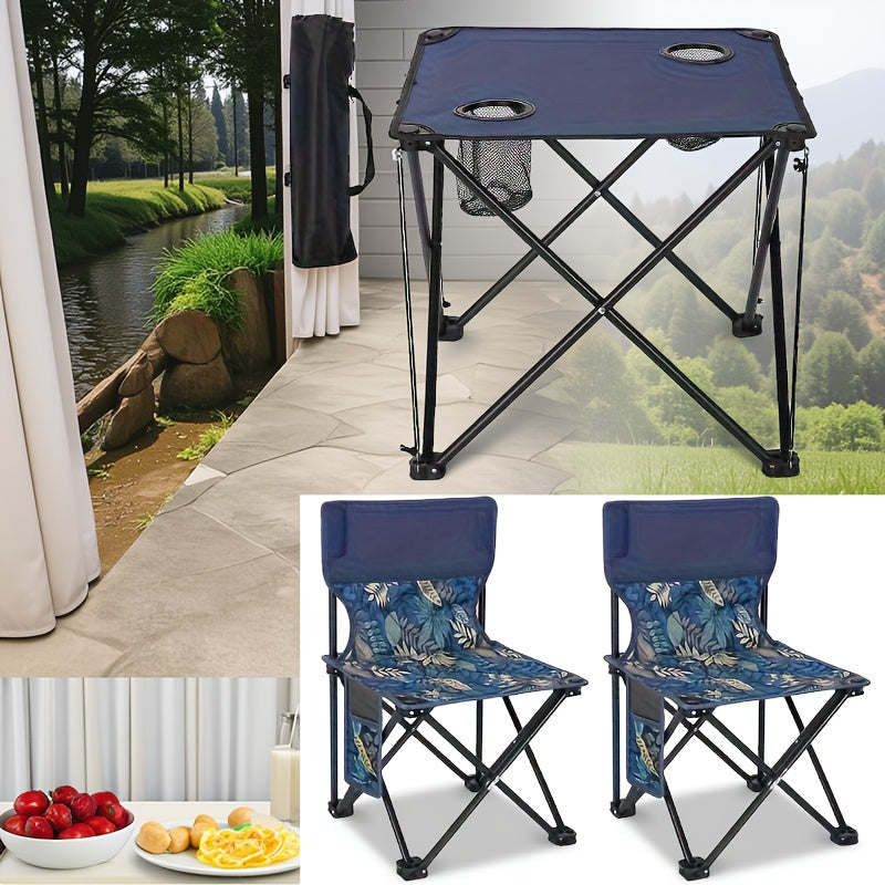 Foldable Outdoor Table & Chairs Set – Portable Camping & BBQ