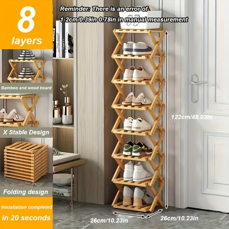 Smart Bamboo Shoe Rack – Compact and Practical for Any Entryway