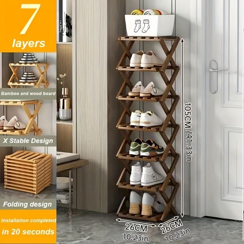Smart Bamboo Shoe Rack – Compact and Practical for Any Entryway