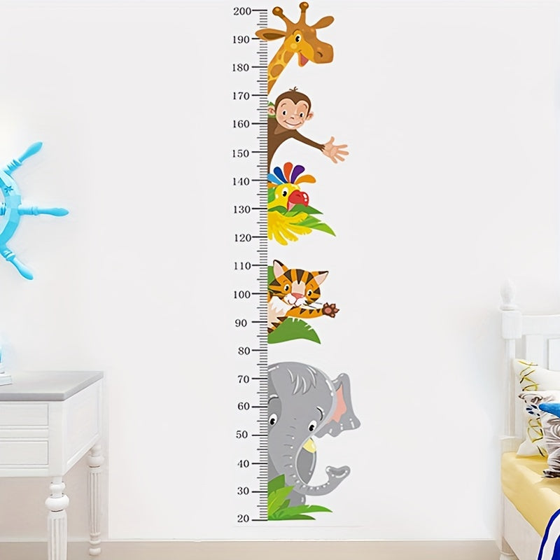 Animal Growth Chart Wall Stickers - Playful Measurement for Kids