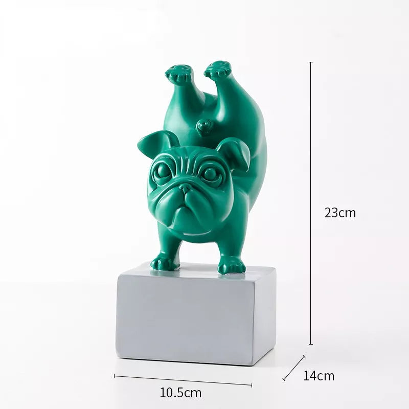 Joyful Bulldog Sculptures - Playful Home Decoration