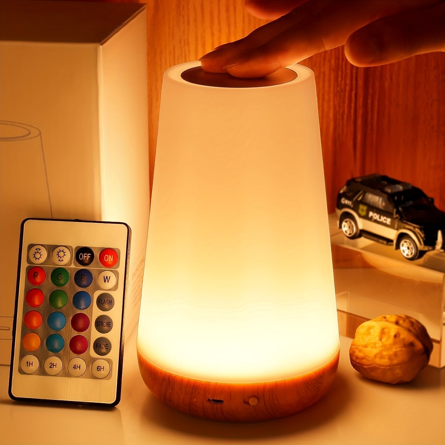 Dimmable Touch Lamp with 13 RGB Colors – Perfect for the Bedroom, Bedside Lamp, and Night Light