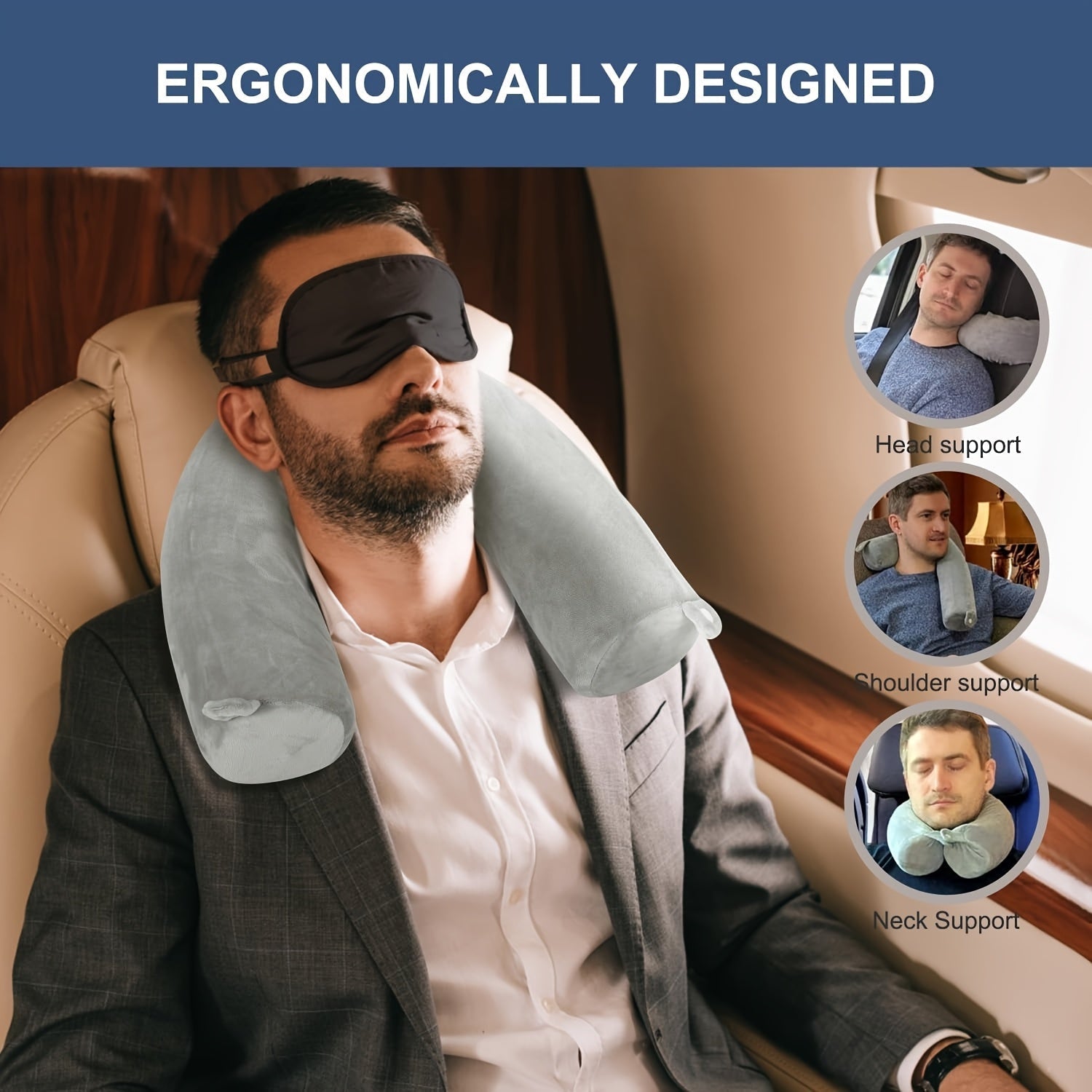 TravelEase Adjustable Travel Neck Pillow – Support and Comfort