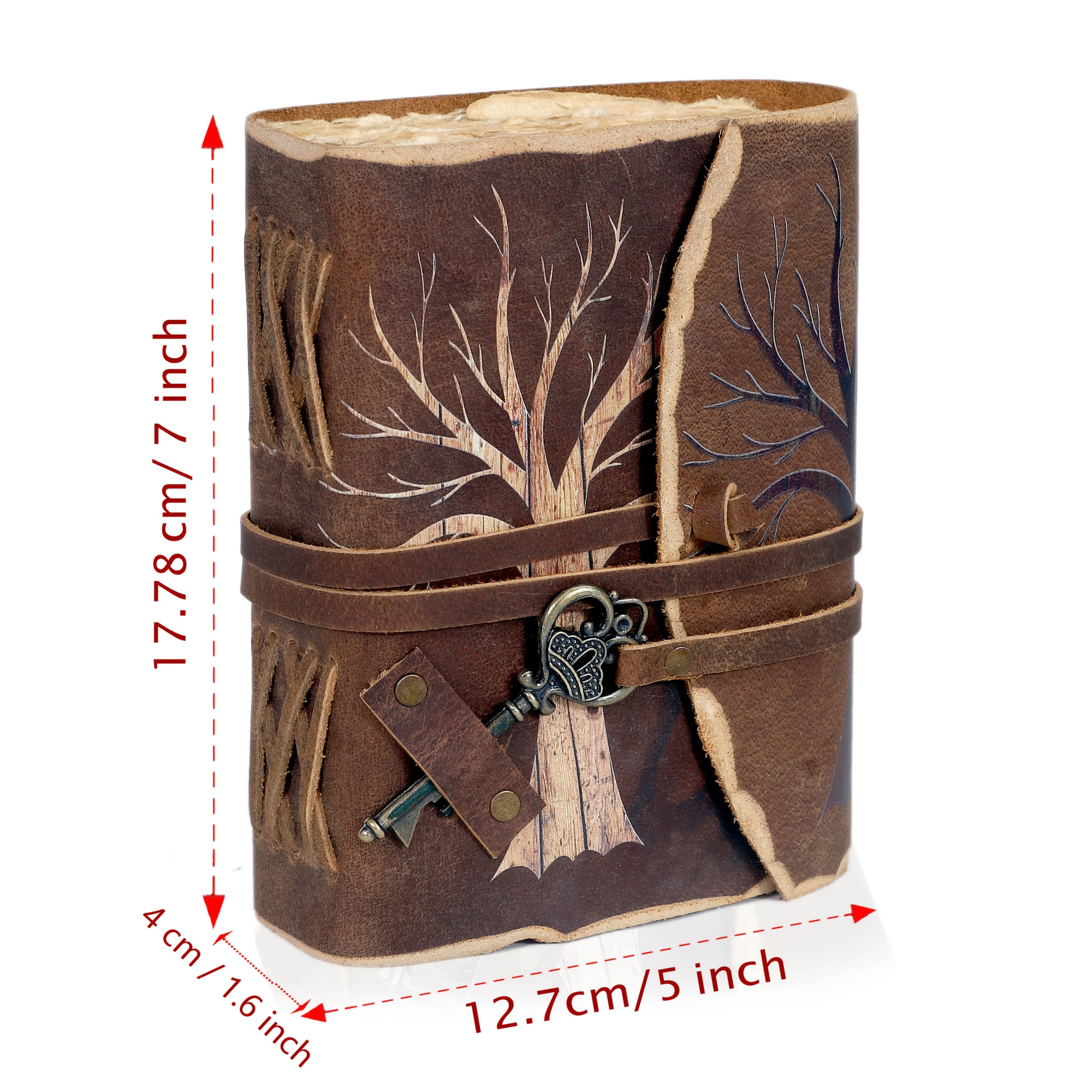 Handmade Vintage Notebook with Leather Look and Key Closure – For Creative Minds