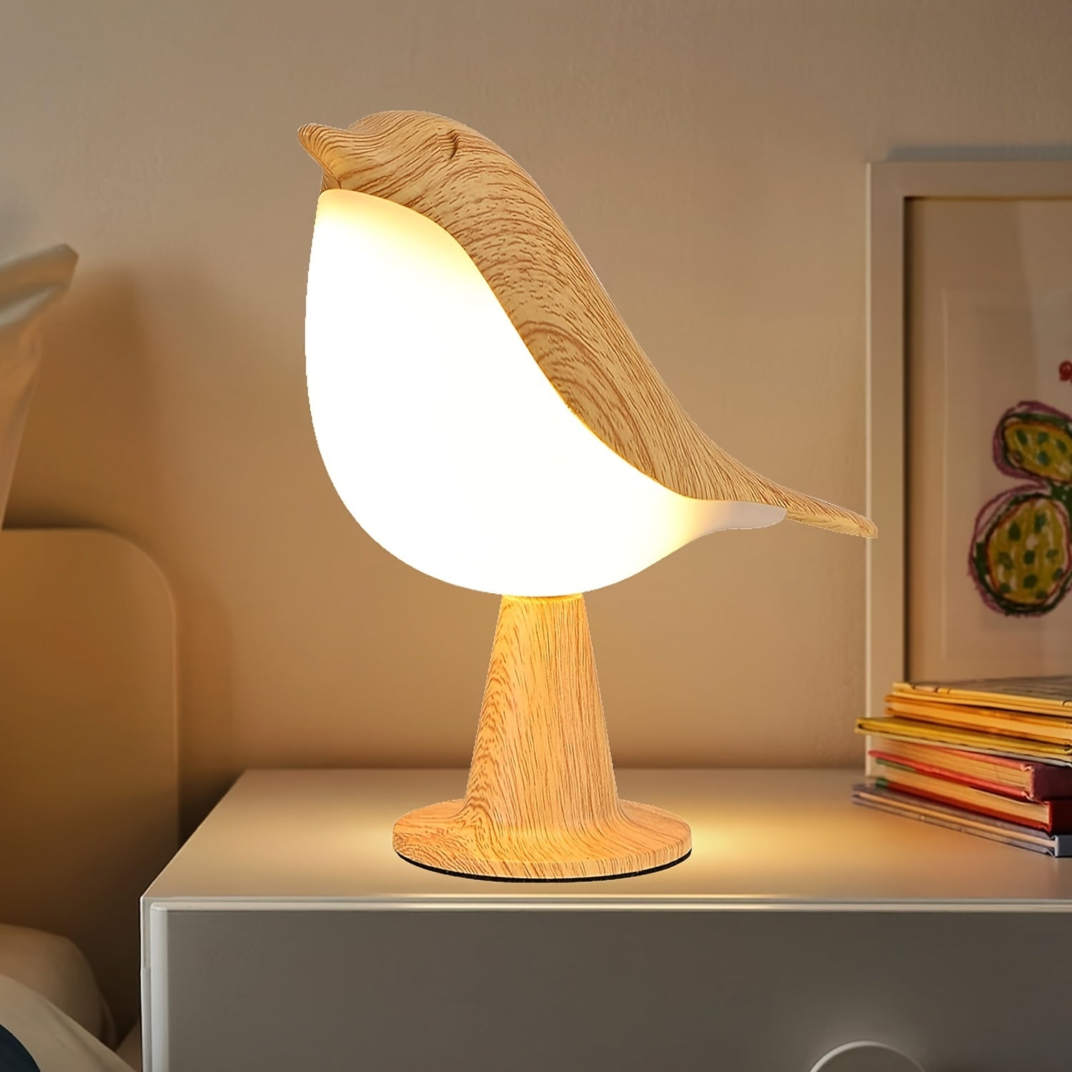 LED Bird Lamp with Aroma Diffuser – USB Rechargeable Night Light and Reading Lamp with 3 Color Temperatures