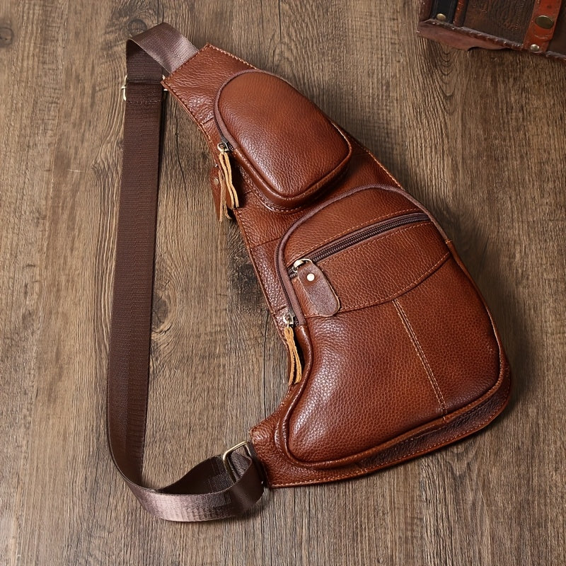 Vintage Classic Leather Sling Bag – Compact and Durable