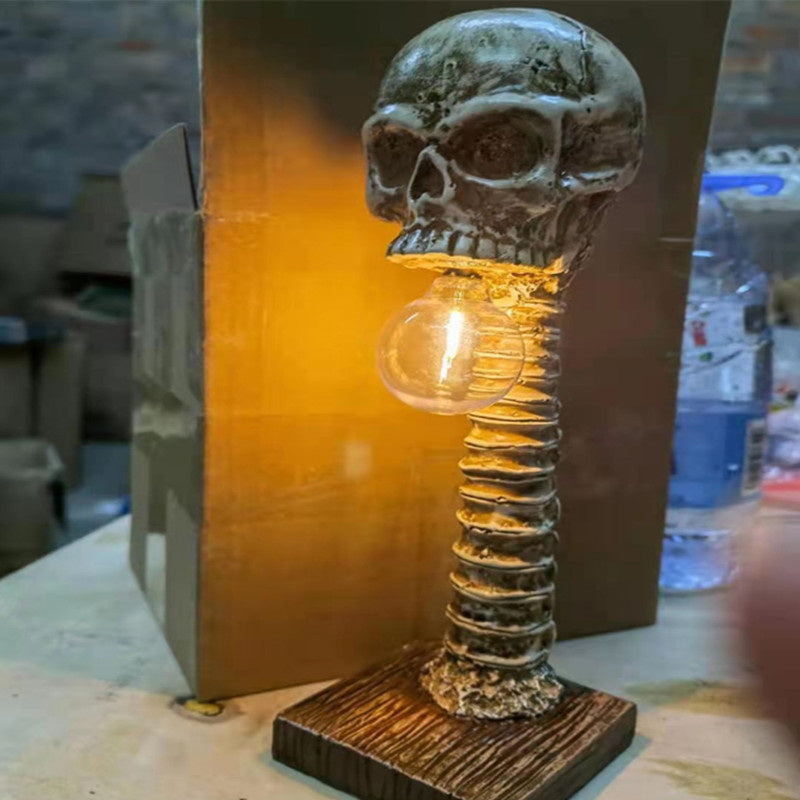 Skull Lamp with Spine – Mystical and Unique Interior Piece