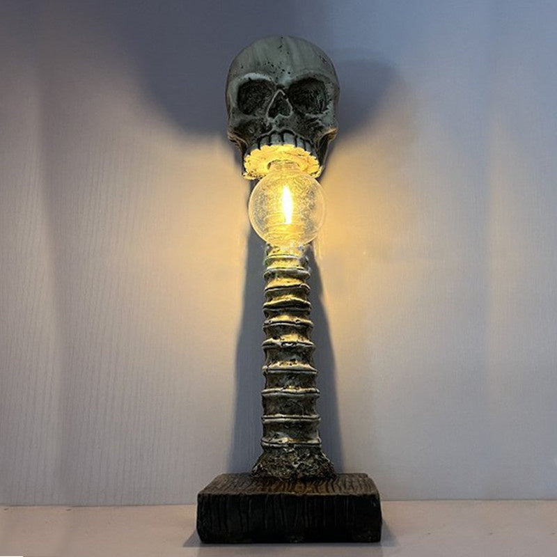 Skull Lamp with Spine – Mystical and Unique Interior Piece