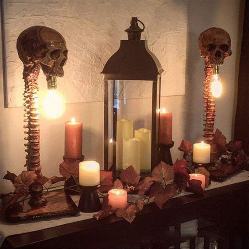 Skull Lamp with Spine – Mystical and Unique Interior Piece