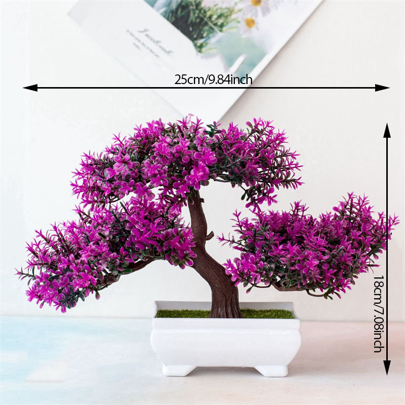 BlossomBonsai Artificial Tree – Realistic Mini Bonsai with Pink Blossoms