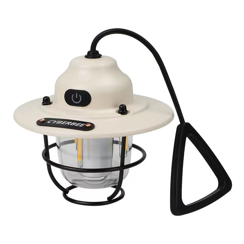 Vintage LED Camping Lantern - Rechargeable and Durable for Outdoor Adventures
