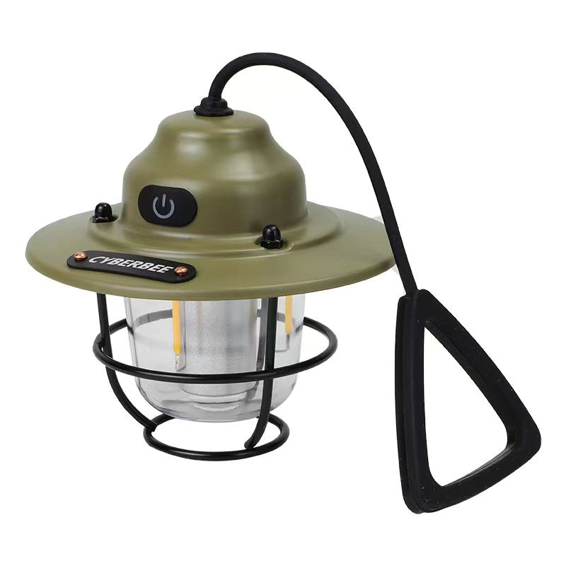 Vintage LED Camping Lantern - Rechargeable and Durable for Outdoor Adventures