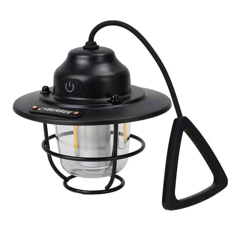 Vintage LED Camping Lantern - Rechargeable and Durable for Outdoor Adventures