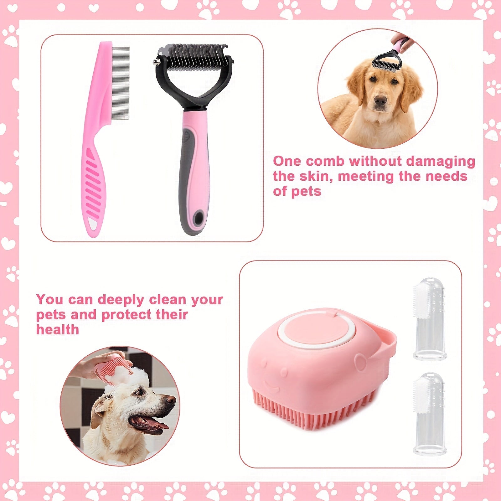 8-Piece Dog Grooming Set - For a Healthy and Shining Coat of Your Pet