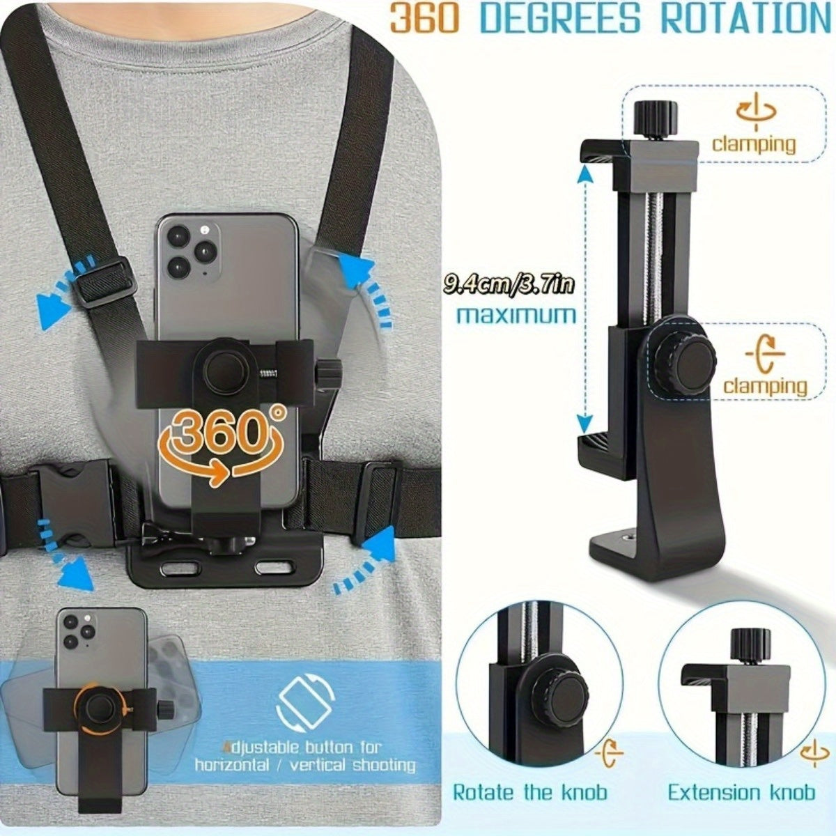 Handsfree Chest Strap - For Easy Filming and Taking Photos
