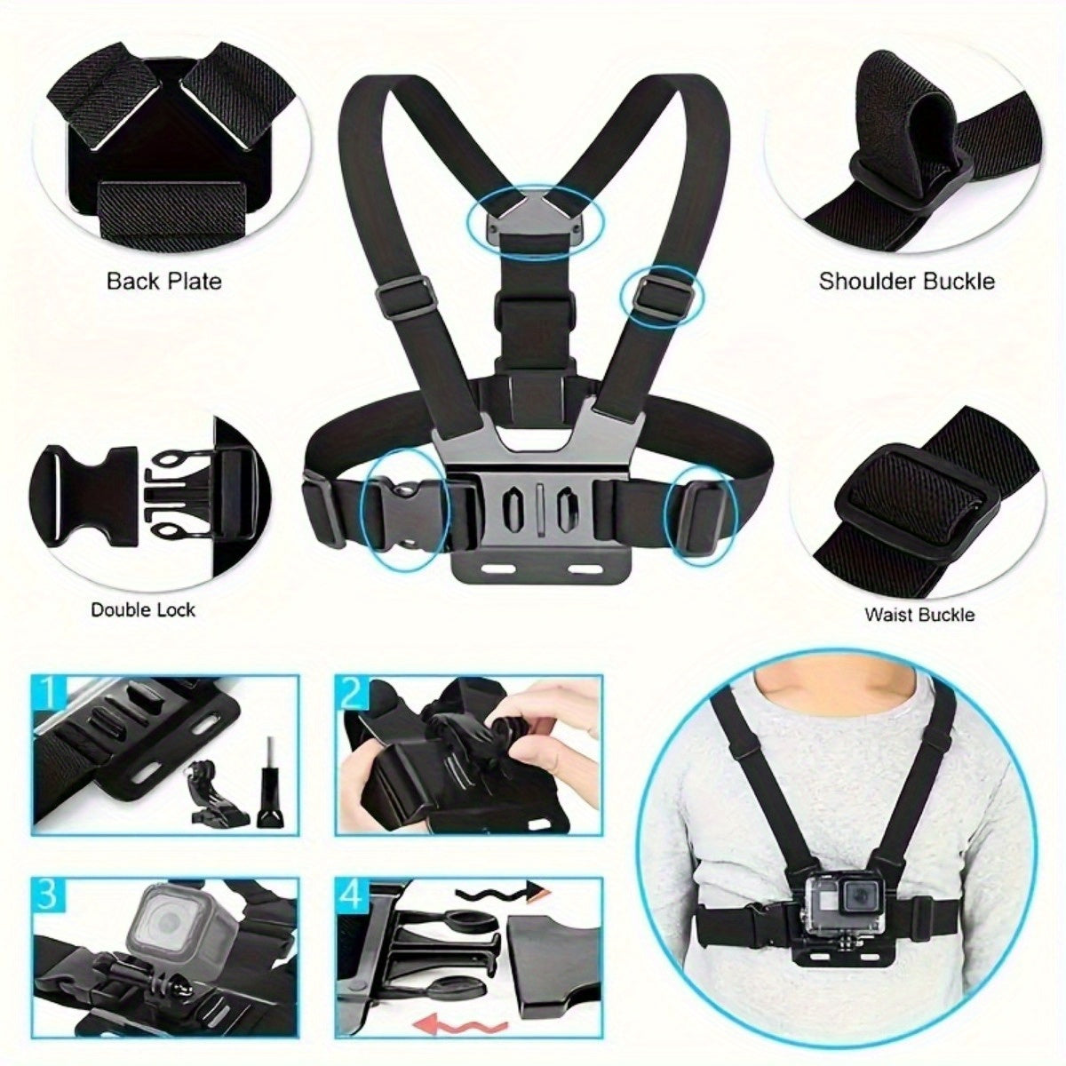 Handsfree Chest Strap - For Easy Filming and Taking Photos