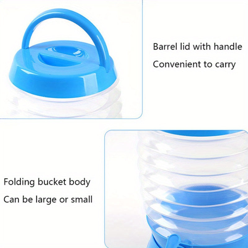 Portable Foldable Water Bucket – 3.5L with Retractable Tap