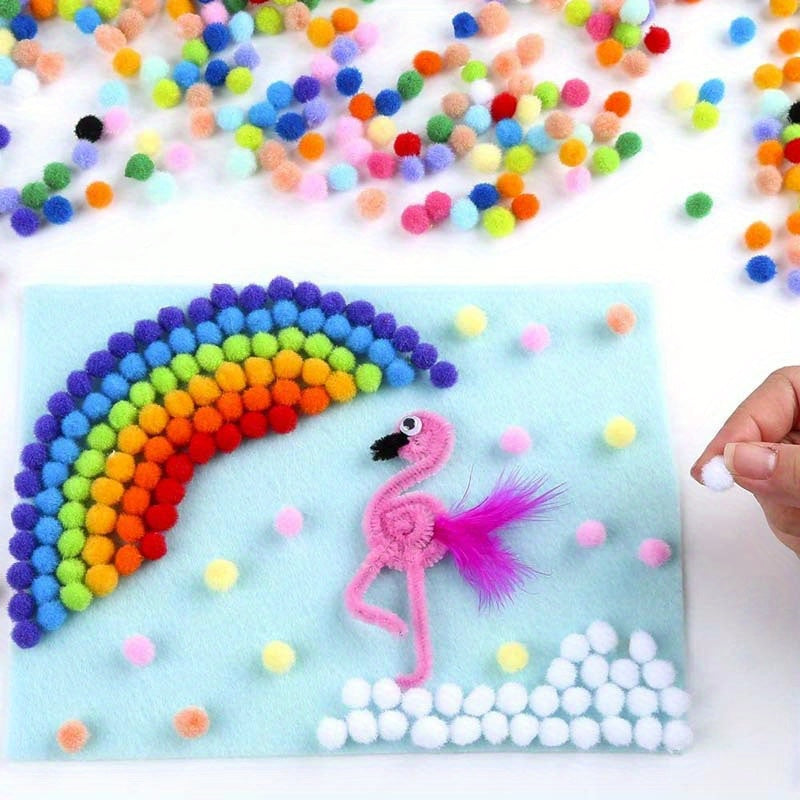 DIY Pom Poms Set – 2000 Pieces for Creative Craft Projects