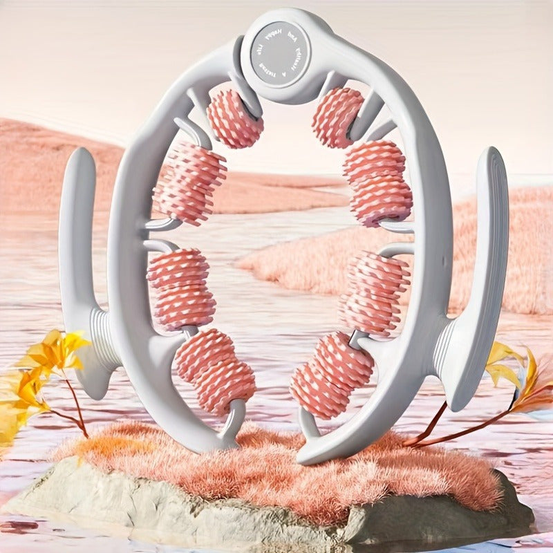 FlexiRoller 14-Wheel Massage Roller – Deep Muscle Relaxation with Leg Clamp