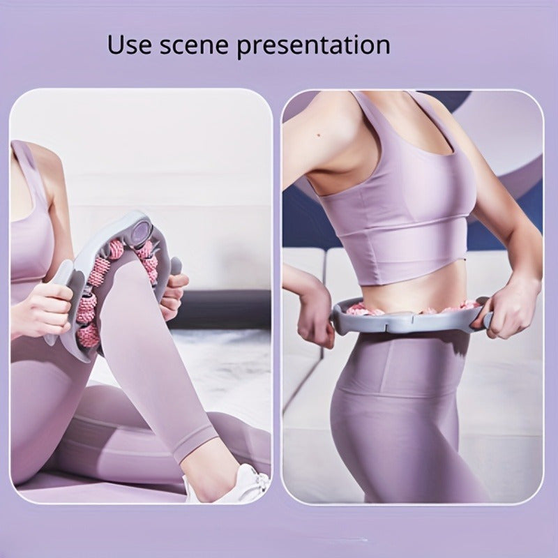 FlexiRoller 14-Wheel Massage Roller – Deep Muscle Relaxation with Leg Clamp
