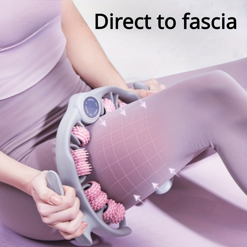 FlexiRoller 14-Wheel Massage Roller – Deep Muscle Relaxation with Leg Clamp