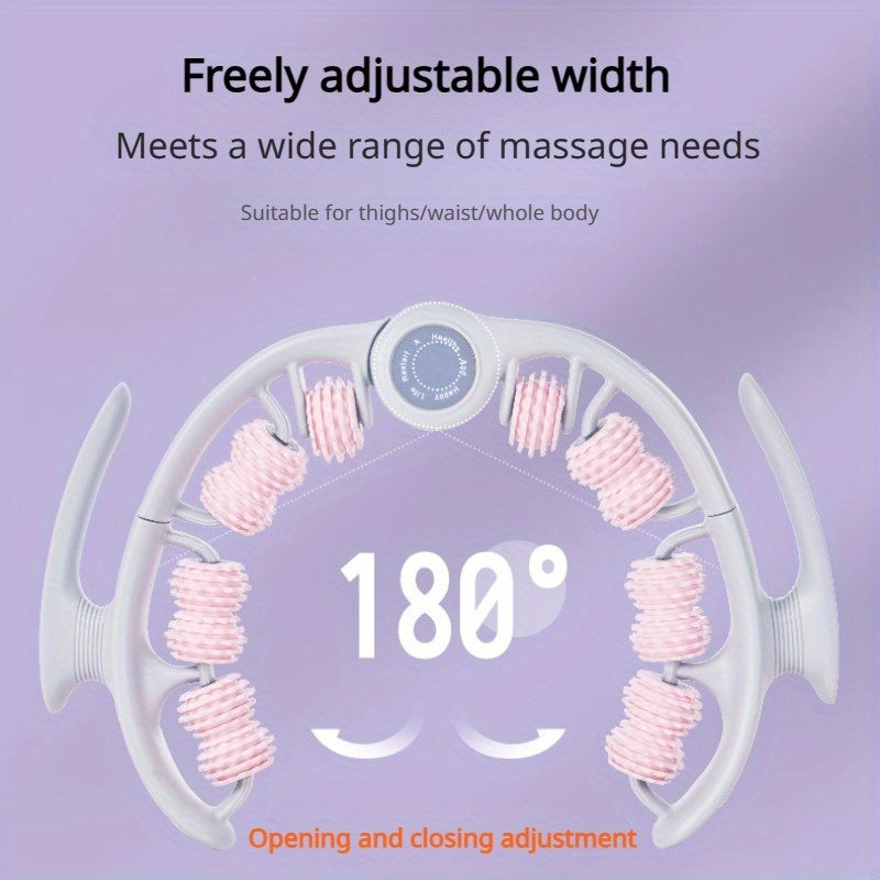 FlexiRoller 14-Wheel Massage Roller – Deep Muscle Relaxation with Leg Clamp