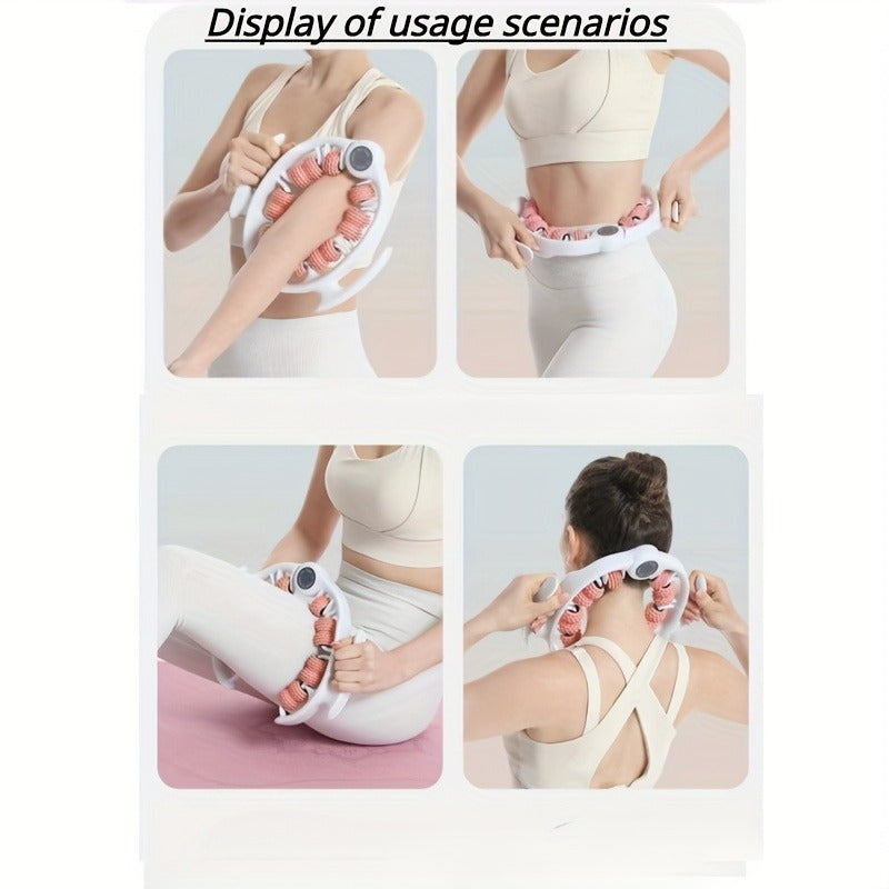 FlexiRoller 14-Wheel Massage Roller – Deep Muscle Relaxation with Leg Clamp