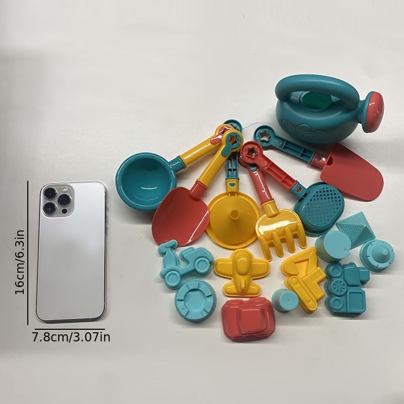 18-Piece Beach and Snow Playset – Complete with Bucket, Shovel, and Fun Tools for Creative Play