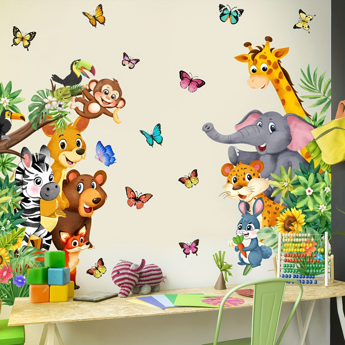 Colorful Animal Wall Stickers - Playful Fun for Children