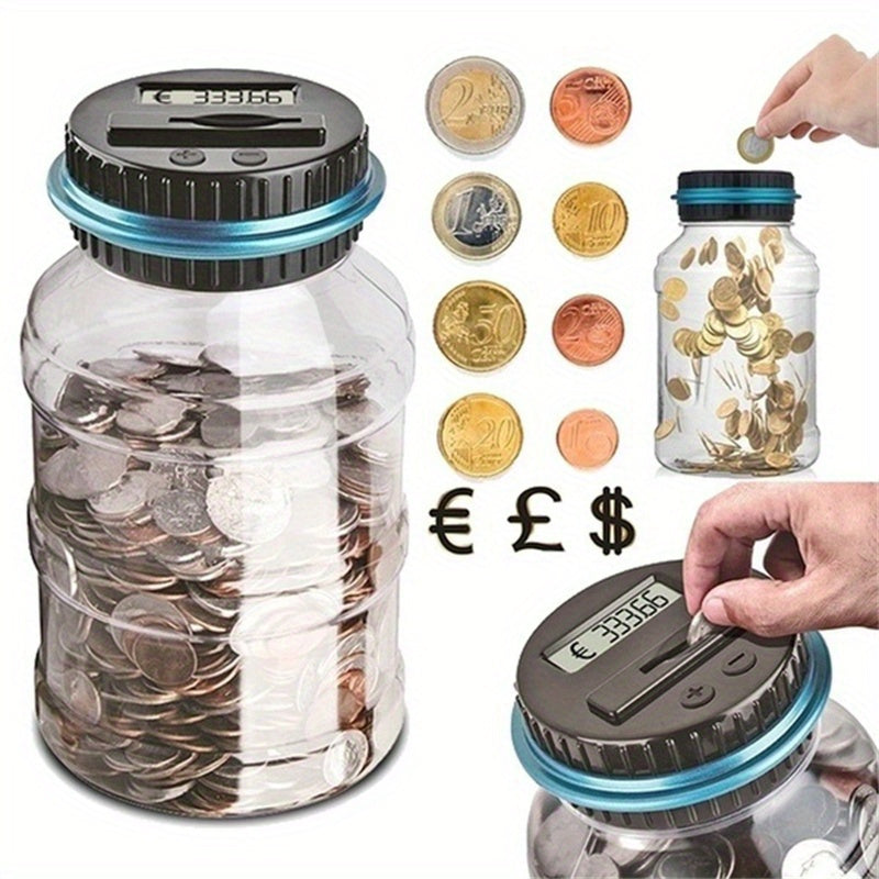Digital Coin Counter Piggy Bank - With LCD Display for Automatic Counting and Large Capacity