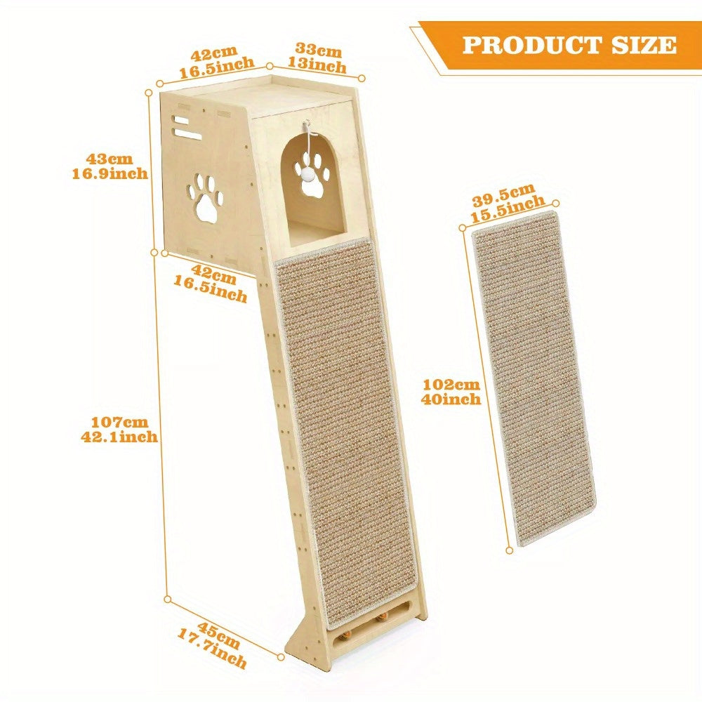 NatureClimb Wooden Cat House – Compact and Playful Furniture