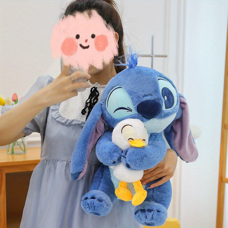 Kawaii Stitch Plush Cuddle Toy - Cute Cartoon Sleeping Doll for Bedtime and Decoration