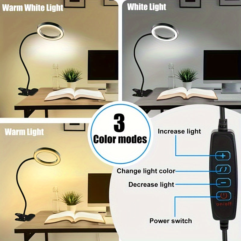 LED Magnifying Glass Lamp with Clamp – Perfect for Hands-Free Work and Precision