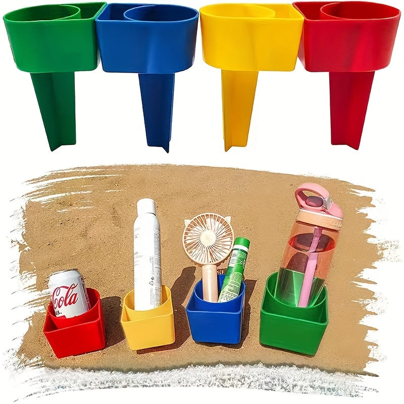 Beach Cup Holder Set – Perfect for Drinks and Snacks During Your Beach and Picnic Adventures