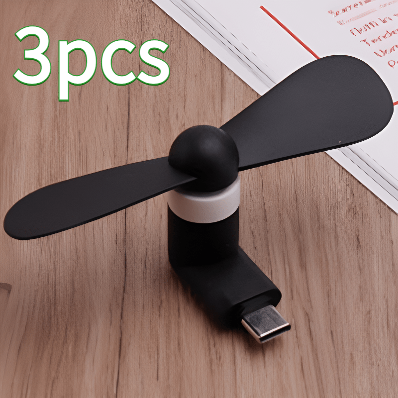 Mini Portable Phone Fans – Type-C Connector with Adjustable Angle