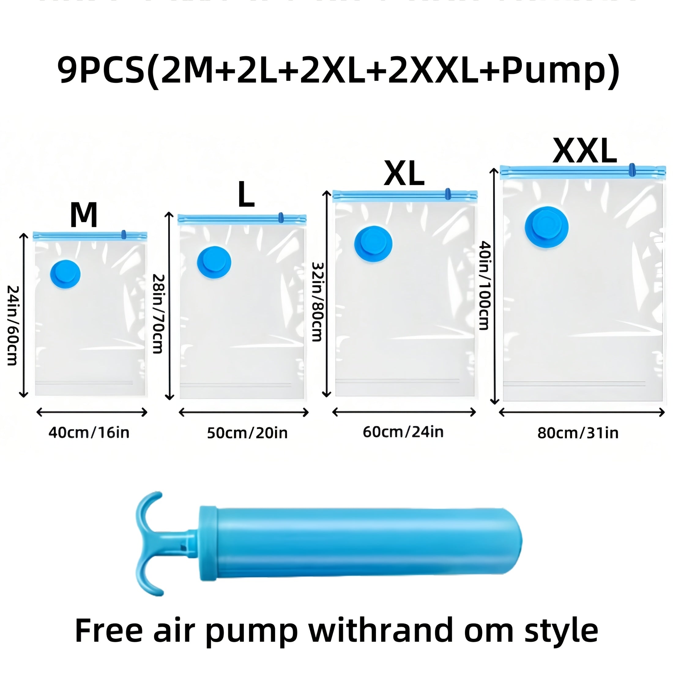 Set of Extra Large Vacuum Storage Bags – Reusable, Waterproof, and Space-Saving