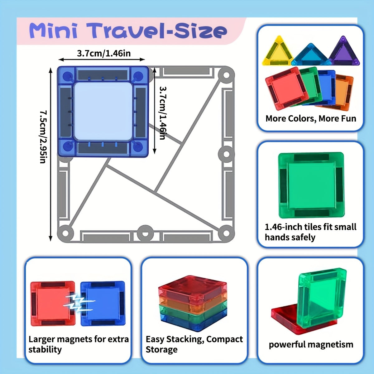 Mini Magnetic Building Blocks Set – Compact and Versatile Play Fun
