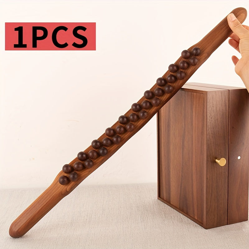 Wooden Massage Stick with 31 Beads – Deep Muscle Relaxation